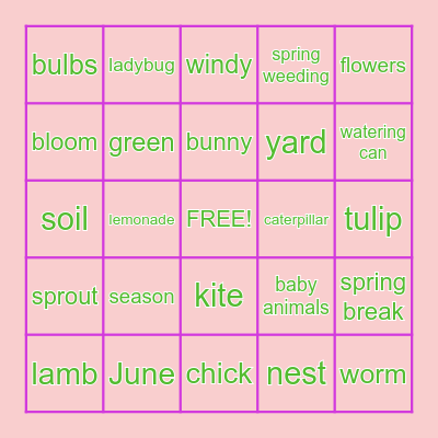 SPRING  BINGO Card