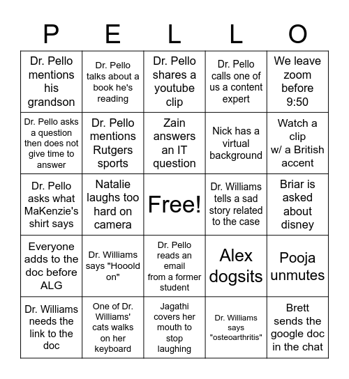 Rabbit Hole BINGO! Bingo Card