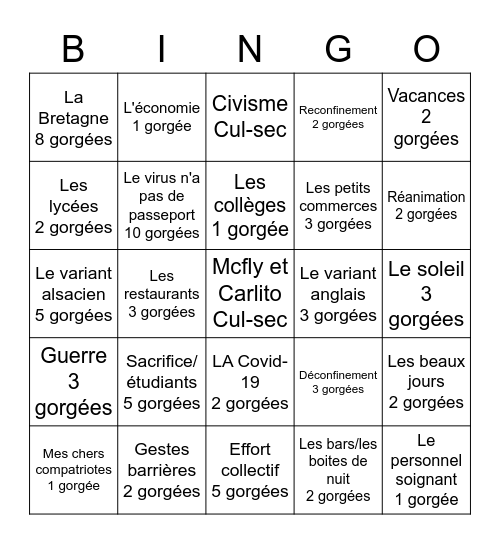 Macron speech challenge Bingo Card