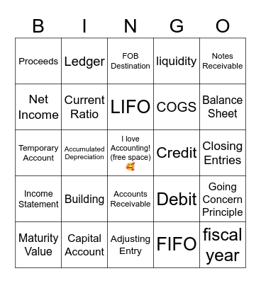 Accounting Bingo Card
