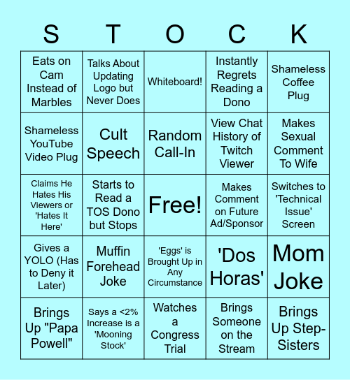 TheStockGuy - 04/01/2021 Bingo Card