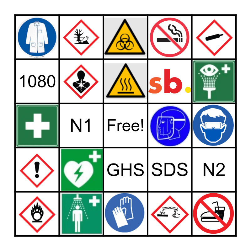 SB Lab Safety Bingo! Bingo Card