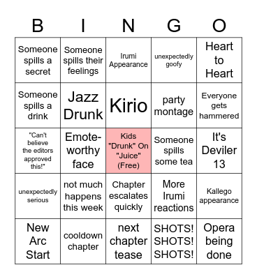 198 Bingo Card