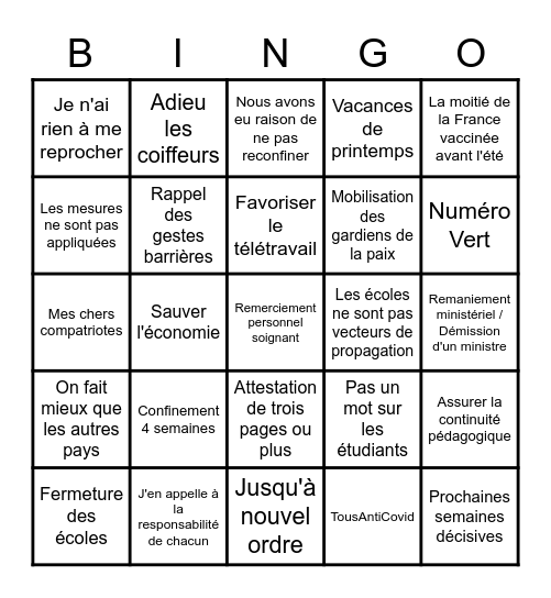 Macron20h Bingo Card