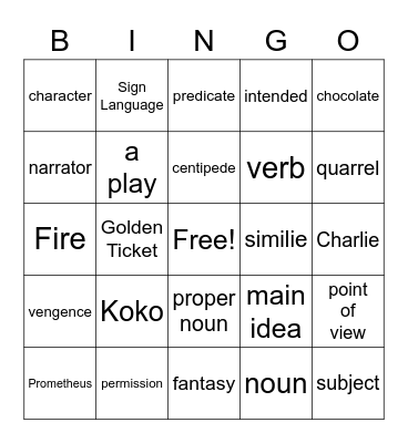LA Bingo Card