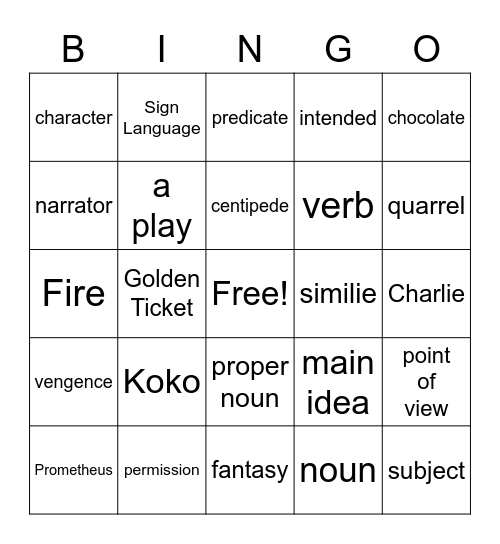 LA Bingo Card