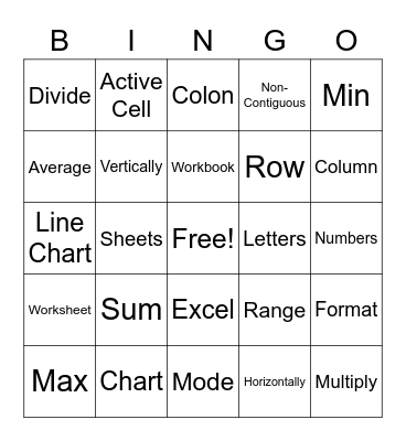 Spreadsheet Bingo Card