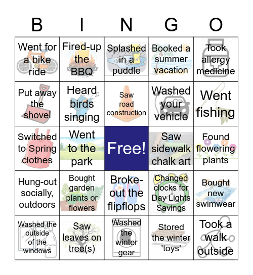 SPRING Speed Bingo Card