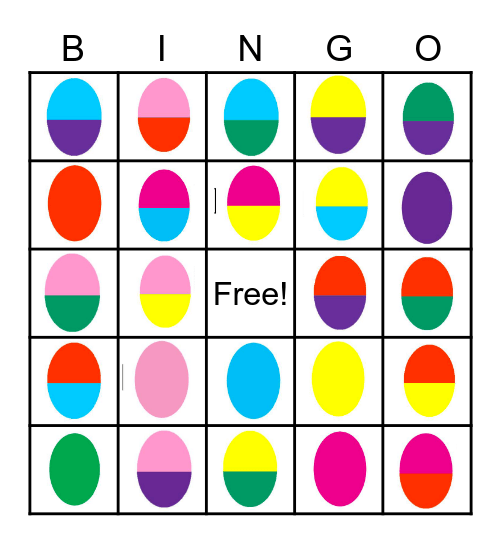 Easter egg bingo Card
