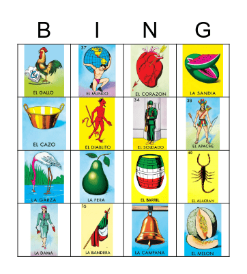 Bingo Loteria Bingo Card