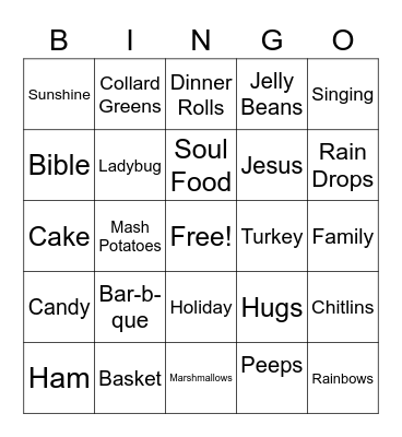 EASTER FAMILY BINGO Card