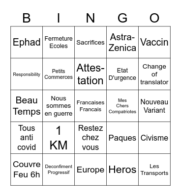 Macron 20h Bingo Card