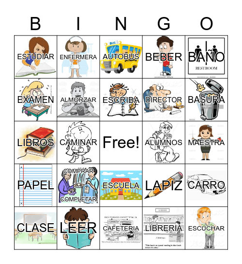 Spanish Bingo Card