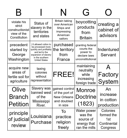 Common Assessment Bingo Card