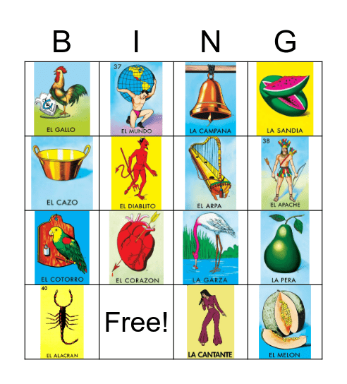 Bingo Loteria Bingo Card