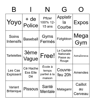 Bingo Point de Presse 2021/03/31 Bingo Card