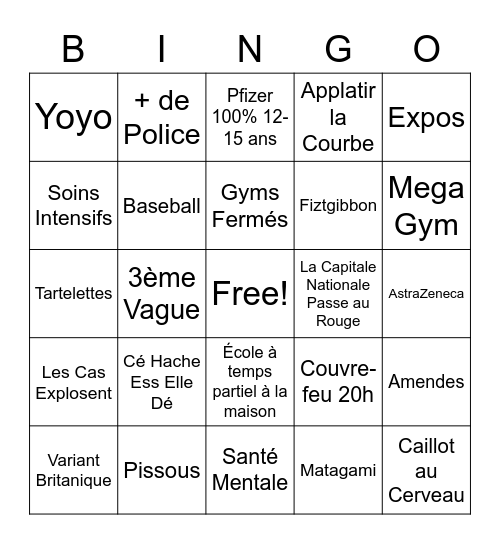 Bingo Point de Presse 2021/03/31 Bingo Card