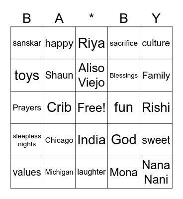 GENDRINGO Bingo Card