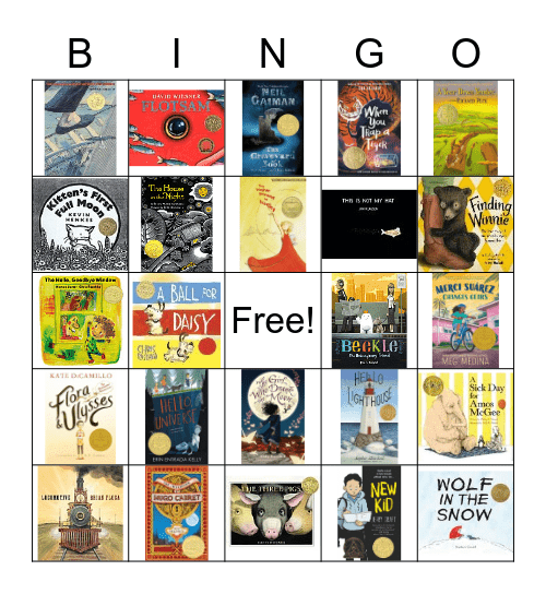 Newbery & Caldecott Award Books Bingo Card