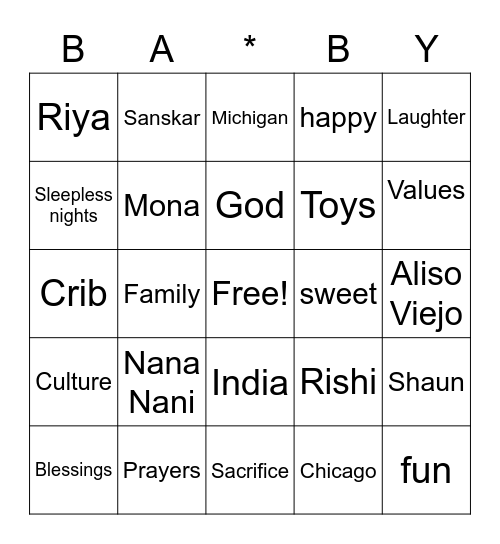 GENDRINGO Bingo Card