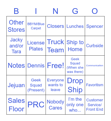 Negativity Bingo! Bingo Card