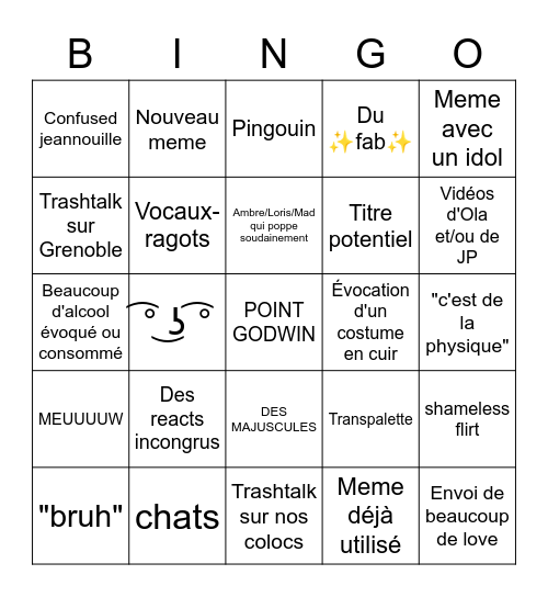 Oscars paumés Bingo Card