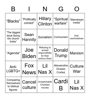 Direct Line Bingo Card