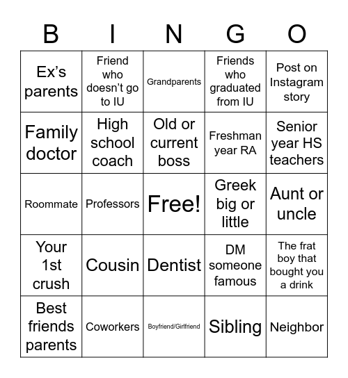 CR BINGO Card