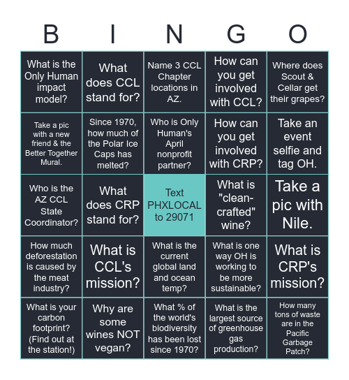 April Cause Campaign: I'm with Her Bingo Card