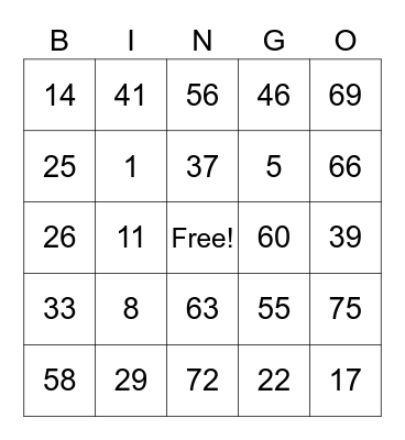 tito chito Bingo Card