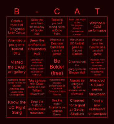 Bearcat Bingo! Bingo Card