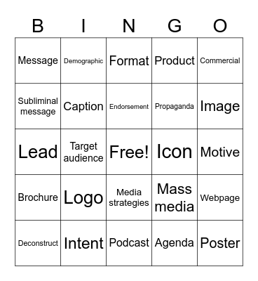 Media Strategies & Devices Bingo Card