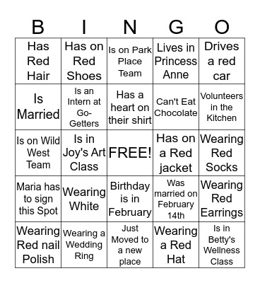 Valentine's Day Bingo Card