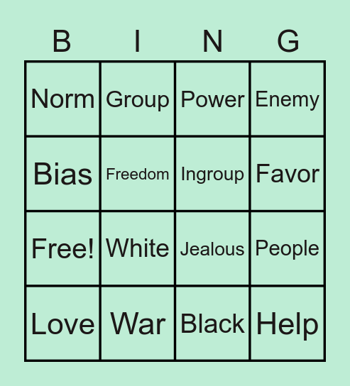 GROUP DYNAMICS Bingo Card