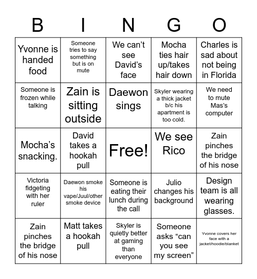 Sprint Retro Bingo Card