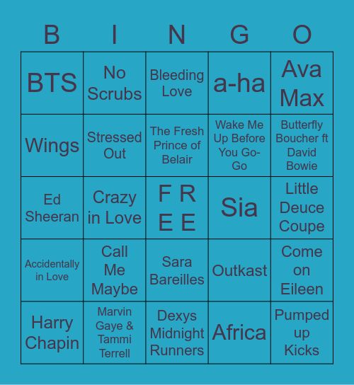 General Bingo! Bingo Card