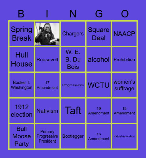 Square Deal and New Freedom Bingo Card