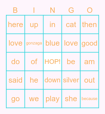 Easter Bingo Card