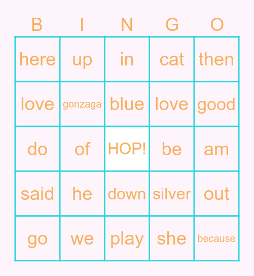 Easter Bingo Card