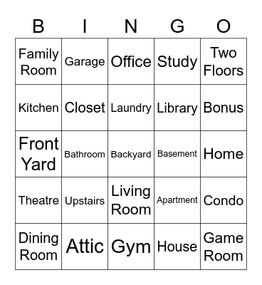 ASL HOME Bingo Card