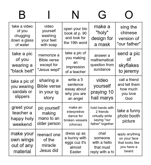 holy moly party Bingo Card