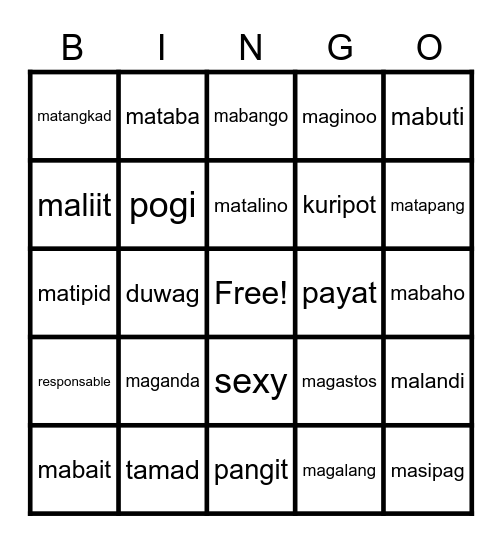 Demo Bingo Card