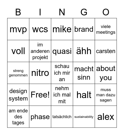 CXP Bingo Card