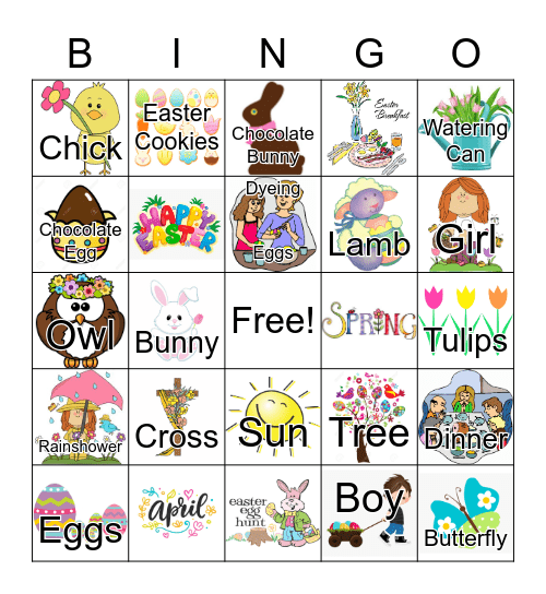 Easter Bingo Card