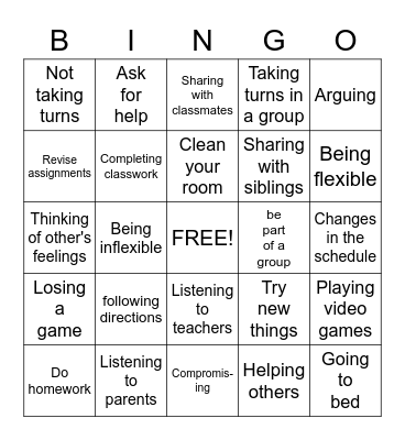Rock Brain Bingo Card