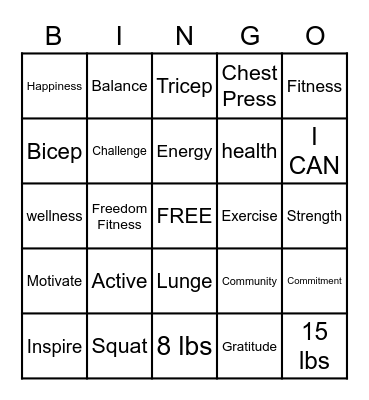 Kettlebell AMPD BINGO @ Freedom Fitness Bingo Card