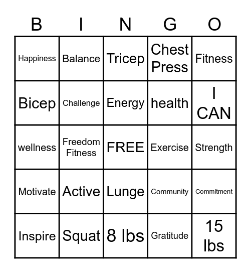 Kettlebell AMPD BINGO @ Freedom Fitness Bingo Card