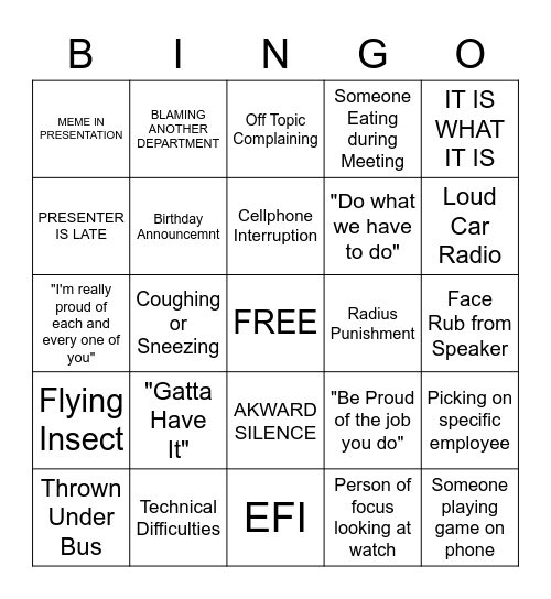 B2 Bingo Card