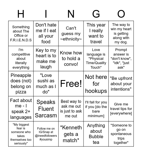 Bingo Card