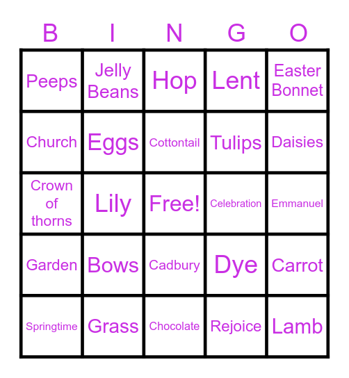 EASTER Bingo Card